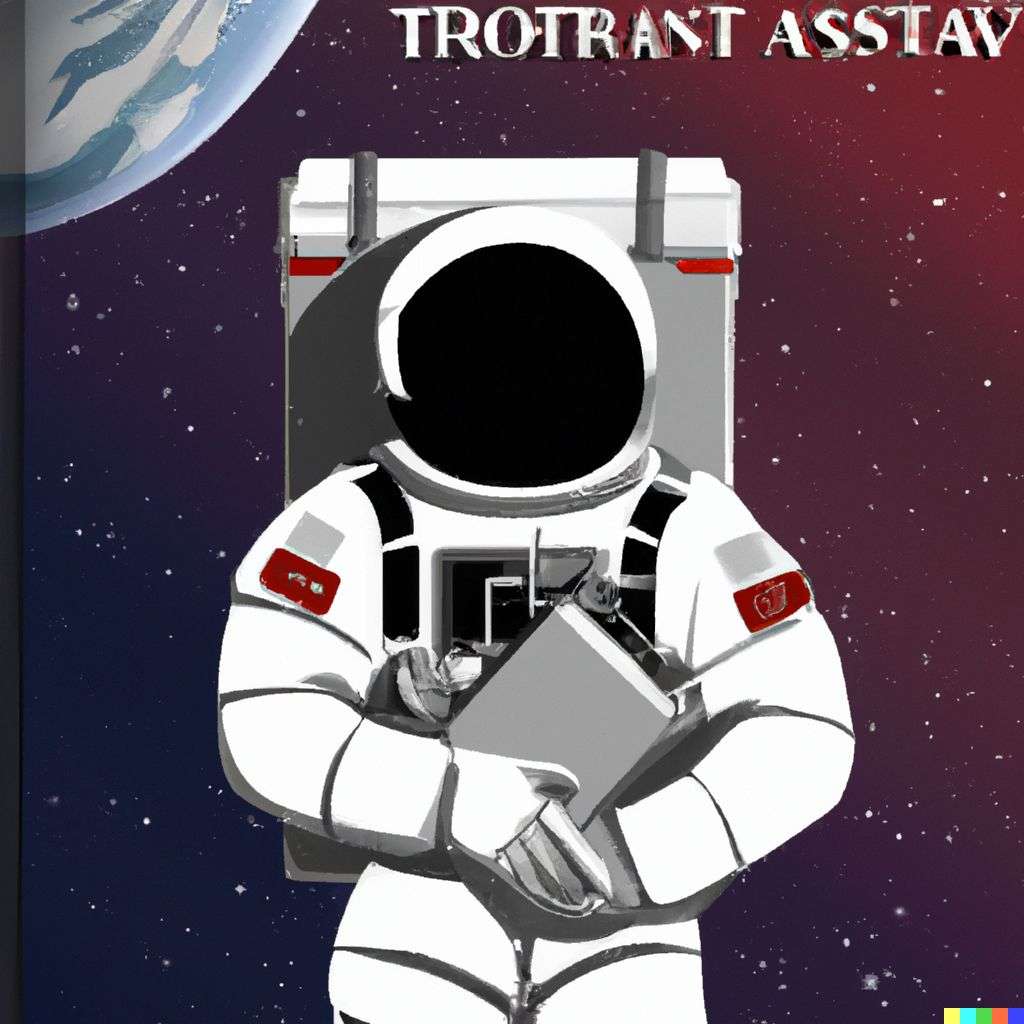 an astronaut, travel poster
